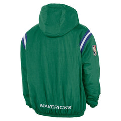 Dallas Mavericks Hardwood Classics Therma-FIT Half-Zip Hooded Windbreaker Green - Nike