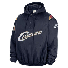 Cleveland Cavaliers Hardwood Classics Therma-FIT Half-Zip Hooded Windbreaker Navy - Nike