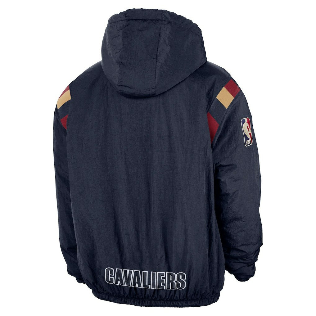 Cleveland Cavaliers Hardwood Classics Therma-FIT Half-Zip Hooded Windbreaker Navy - Nike