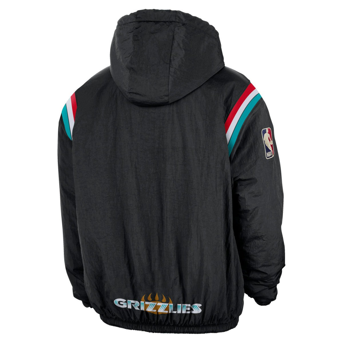 Memphis Grizzlies Hardwood Classics Therma-FIT Half-Zip Hooded Windbreaker Black - Nike