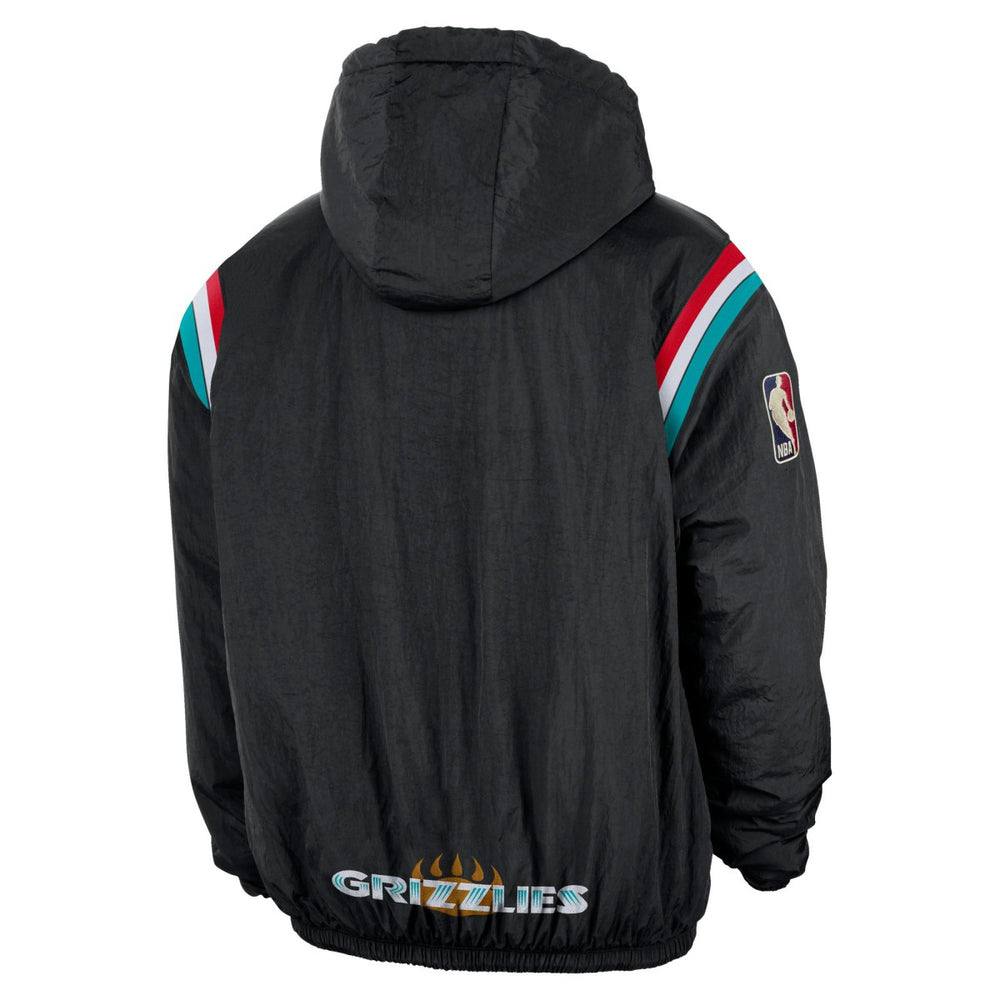 Memphis Grizzlies Hardwood Classics Therma-FIT Half-Zip Hooded Windbreaker Black - Nike