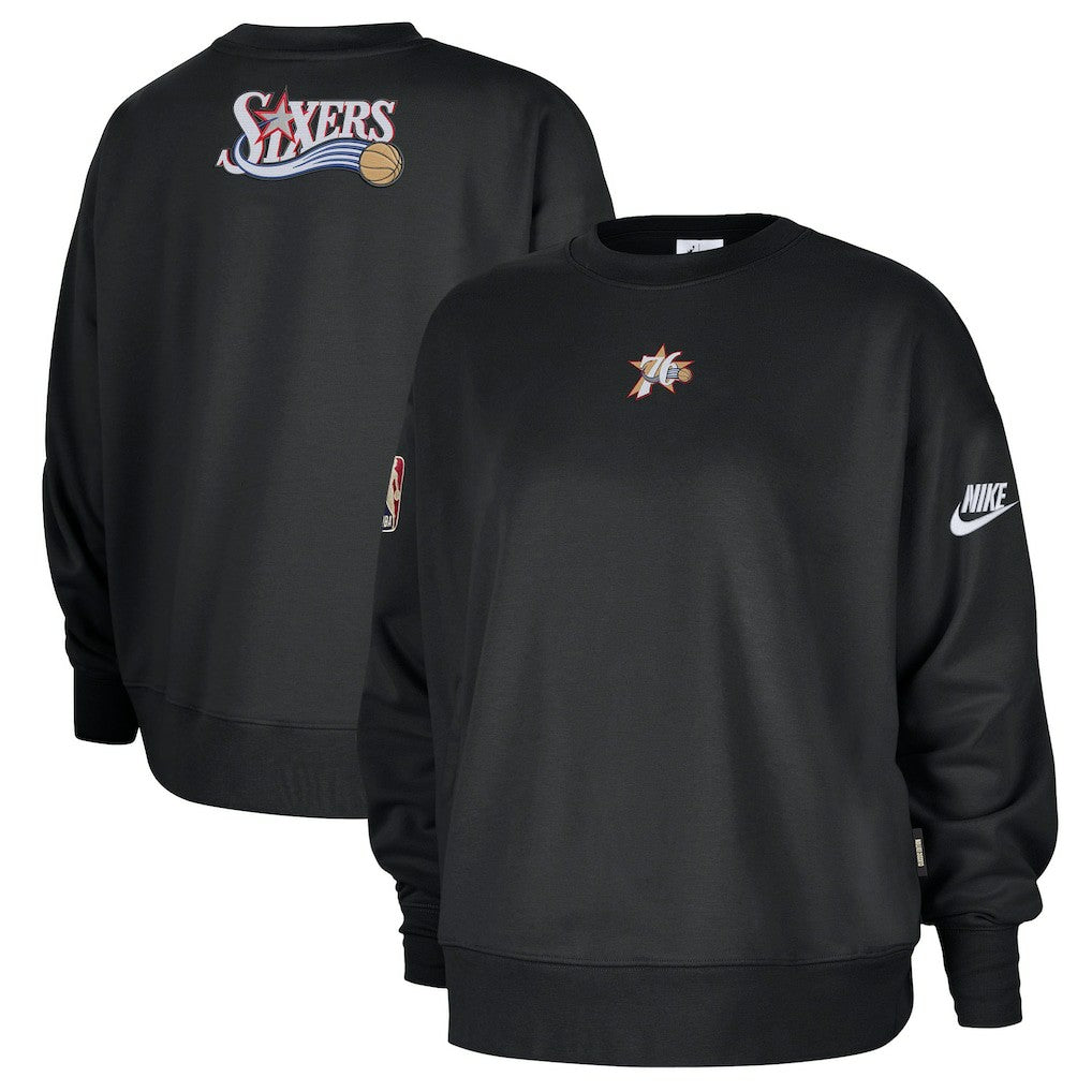 Philadelphia 76ers Women's Classic Edition Hardwood Classics Premium Phoenix Fleece Sweatshirt Black - Nike