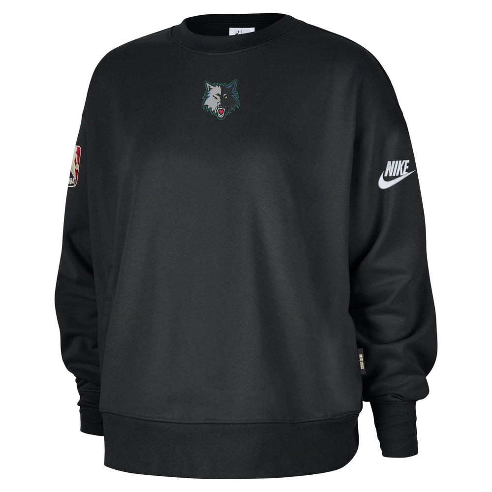 Minnesota Timberwolves Women's Classic Edition Hardwood Classics Premium Phoenix Fleece Sweatshirt Black - Nike