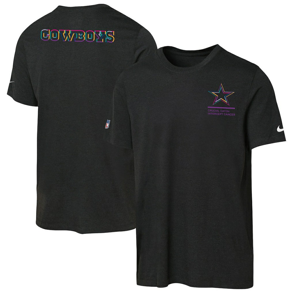 Dallas Cowboys Youth 2025 NFL Crucial Catch Tri-Blend Dri-FIT T-Shirt - Black T-shirts