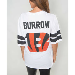 Joe Burrow Cincinnati Bengals Cuce Women's Crystal V-Neck Tunic - White
