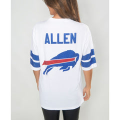 Josh Allen Buffalo Bills Cuce Women's Crystal V-Neck Tunic - White