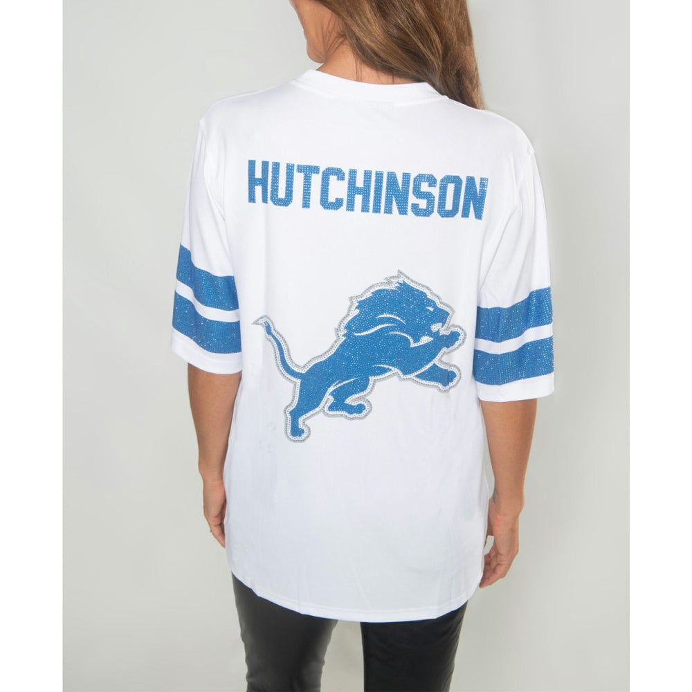 Aidan Hutchinson Detroit Lions Cuce Women's Crystal V-Neck Tunic - White