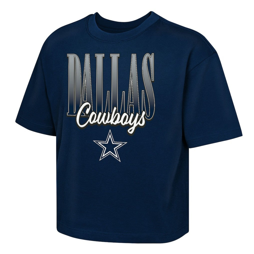 Dallas Cowboys Outerstuff Girls Youth Big City Boxy T-Shirt - Navy T-shirts