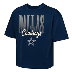 Dallas Cowboys Outerstuff Girls Youth Big City Boxy T-Shirt - Navy T-shirts