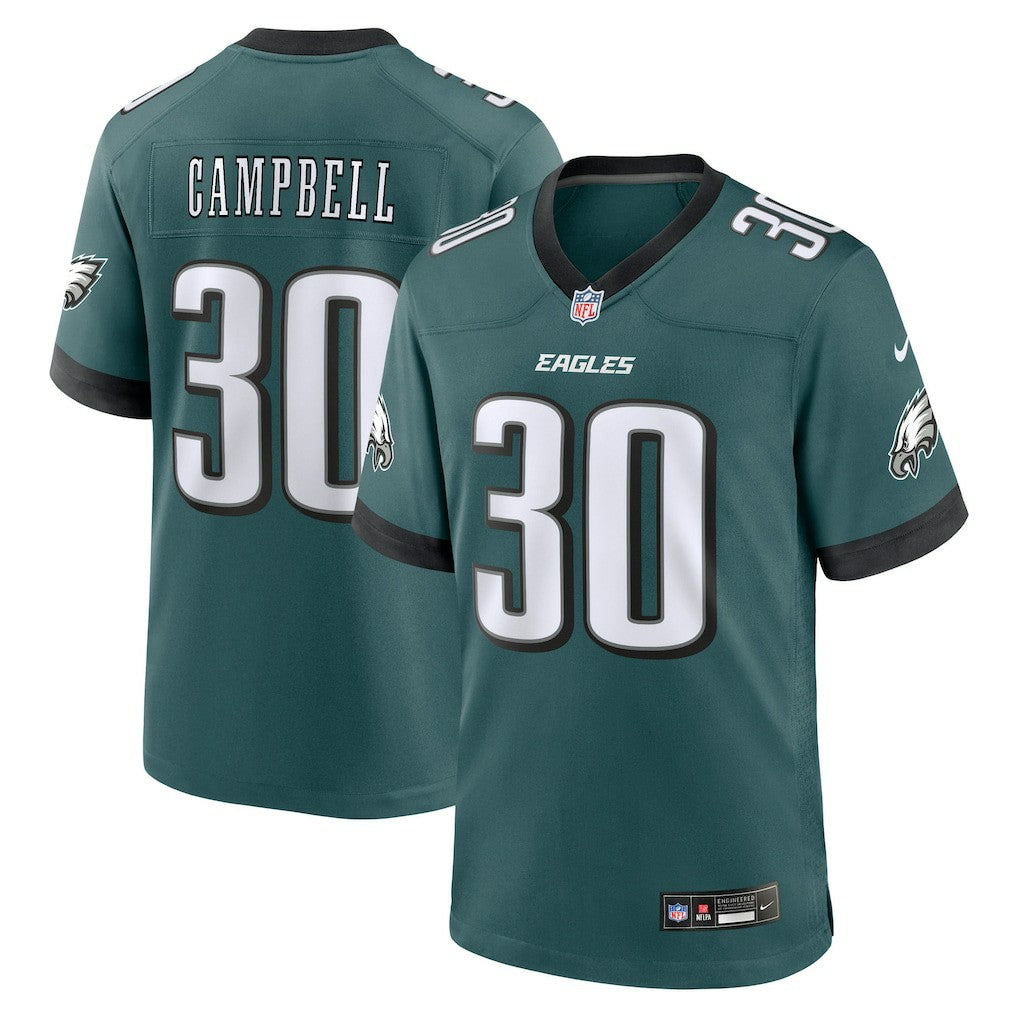 Jihaad Campbell Philadelphia Eagles 2025 NFL Draft First Round Pick Game Jersey - Green Jerseys