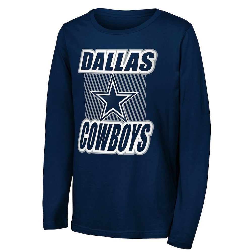 Dallas Cowboys Outerstuff Youth Never Settle Long Sleeve T-Shirt - Navy T-shirts