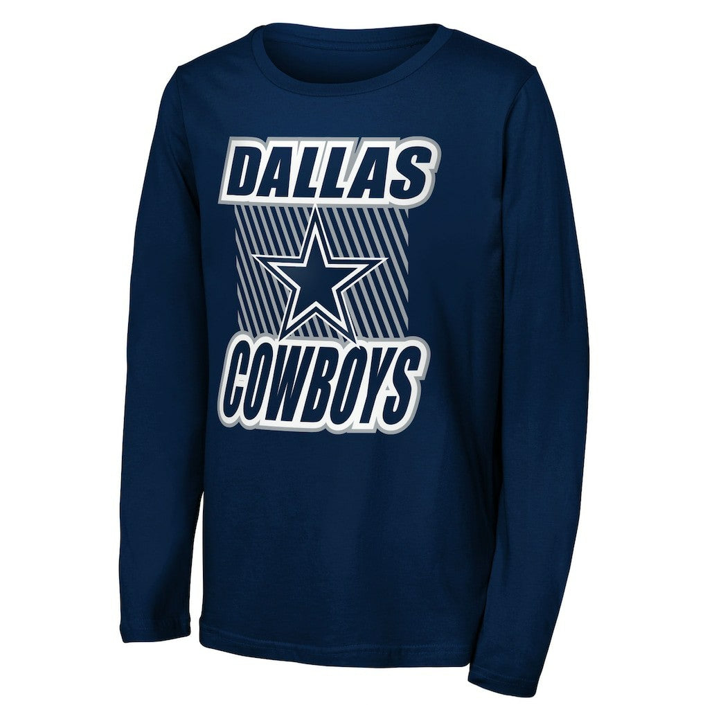 Dallas Cowboys Outerstuff Youth Never Settle Long Sleeve T-Shirt - Navy T-shirts