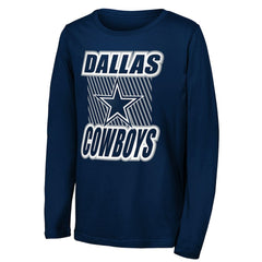Dallas Cowboys Outerstuff Youth Never Settle Long Sleeve T-Shirt - Navy T-shirts