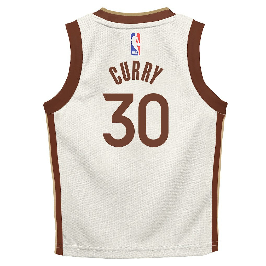 Stephen Curry Golden State Warriors Preschool 2025/26 City Edition Swingman Jersey Tan - Nike