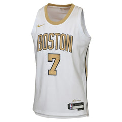 Jaylen Brown Boston Celtics Youth 2025/26 City Edition Swingman Jersey White - Nike