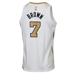 Jaylen Brown Boston Celtics Youth 2025/26 City Edition Swingman Jersey White - Nike