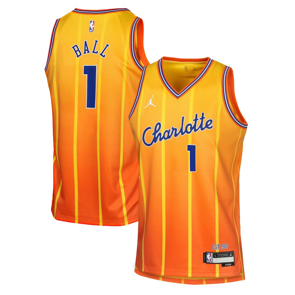 LaMelo Ball Charlotte Hornets Youth 2025/26 City Edition Swingman Jersey Orange - Nike