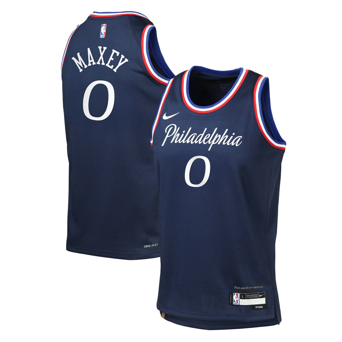 Tyrese Maxey Philadelphia 76ers Youth 2025/26 City Edition Swingman Jersey Navy - Nike
