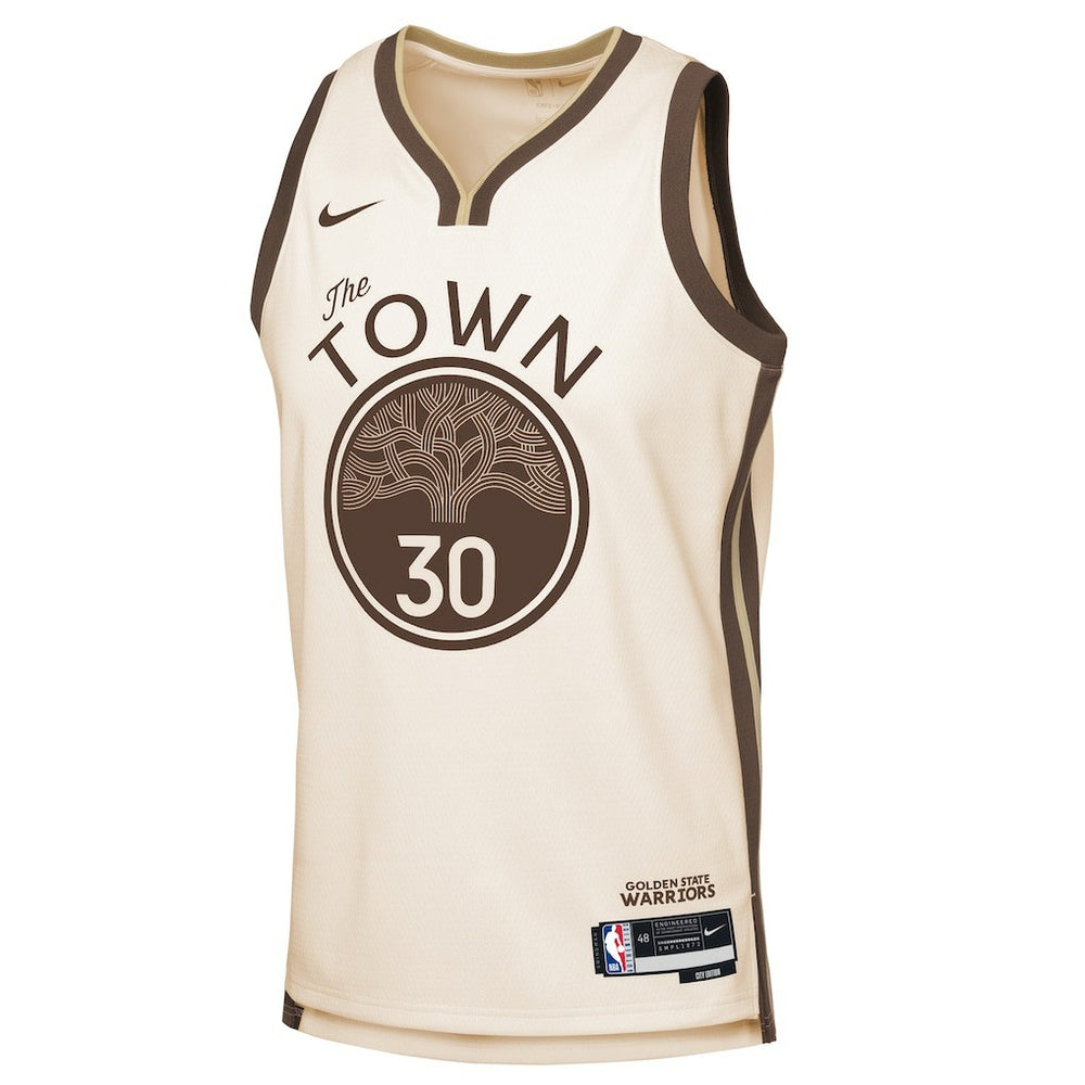 Stephen Curry Golden State Warriors Youth 2025/26 City Edition Swingman Jersey Tan - Nike