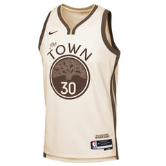 Stephen Curry Golden State Warriors Youth 2025/26 City Edition Swingman Jersey Tan - Nike