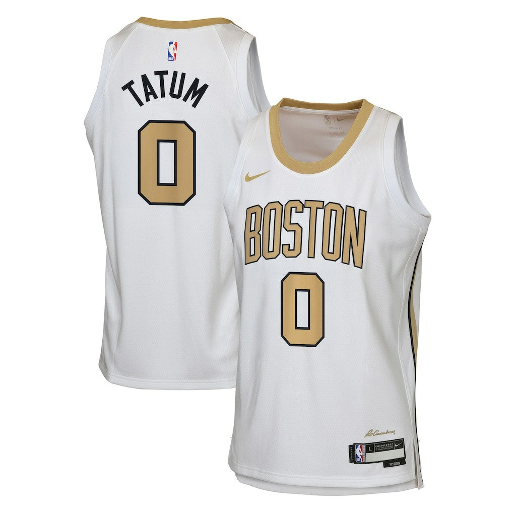 Jayson Tatum Boston Celtics Youth 2025/26 City Edition Swingman Jersey White - Nike