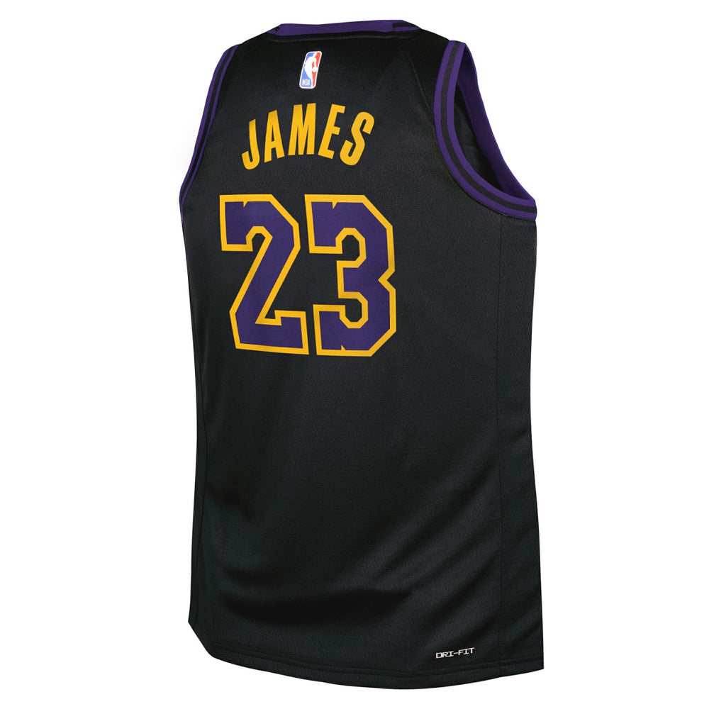 LeBron James Los Angeles Lakers Youth 2025/26 City Edition Swingman Jersey Black - Nike