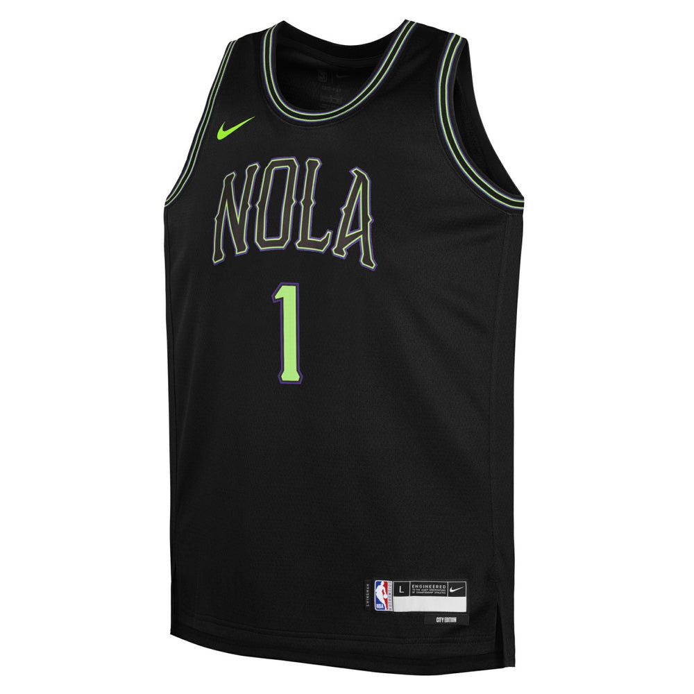 Zion Williamson New Orleans Pelicans Youth 2025/26 City Edition Swingman Jersey Black - Nike