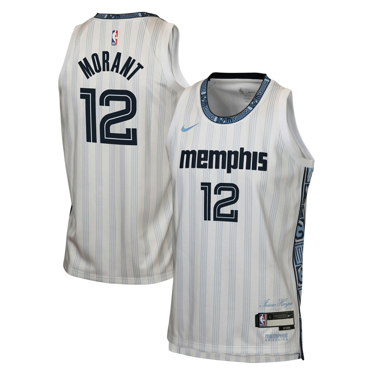 Ja Morant Memphis Grizzlies Youth 2025/26 City Edition Swingman Jersey White - Nike outlet
