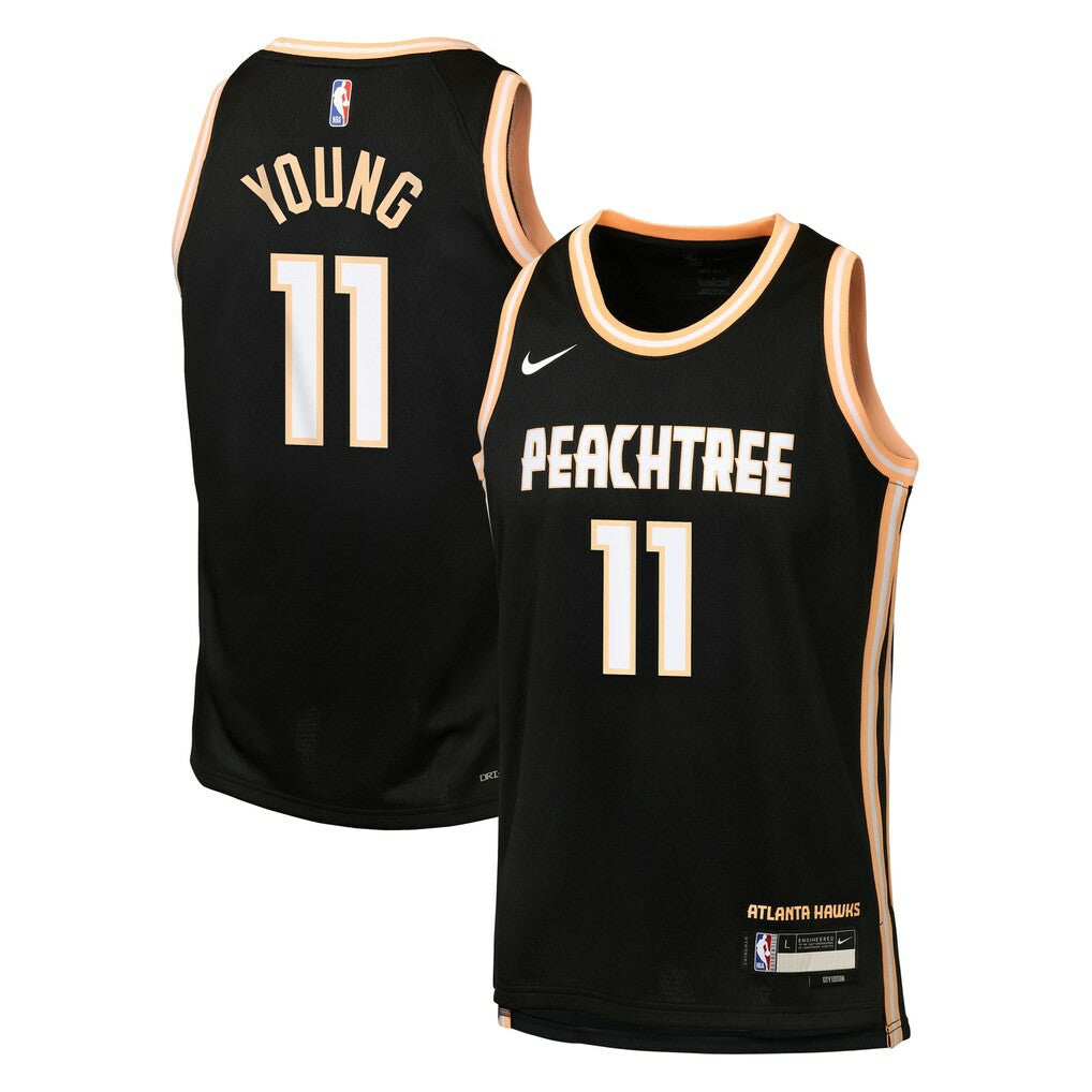 Trae Young Atlanta Hawks Youth 2025/26 City Edition Swingman Jersey Black - Nike