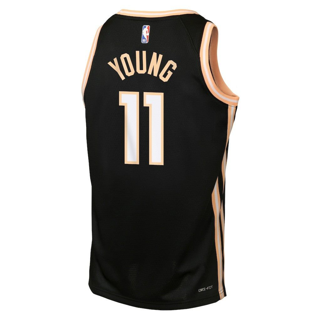 Trae Young Atlanta Hawks Youth 2025/26 City Edition Swingman Jersey Black - Nike