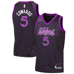 Anthony Edwards Minnesota Timberwolves Youth 2025/26 City Edition Swingman Jersey Purple - Nike