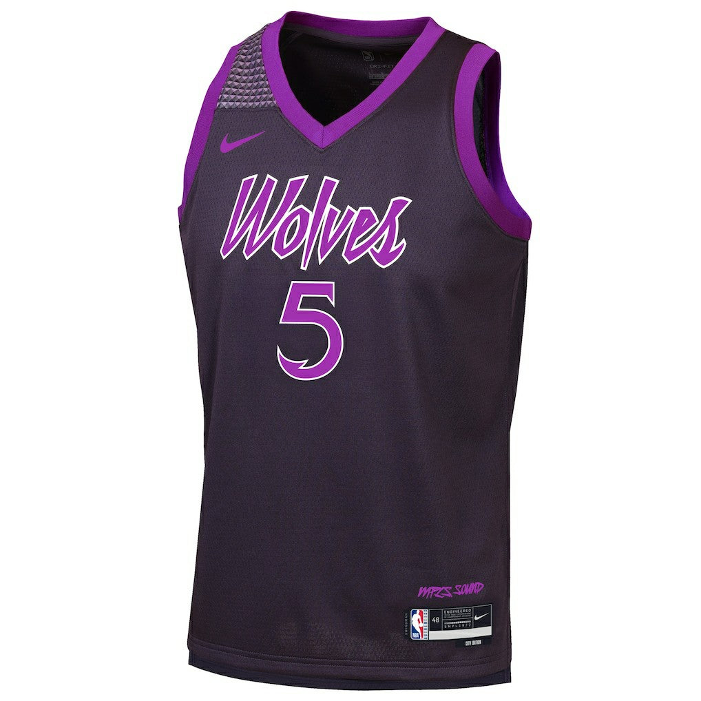 Anthony Edwards Minnesota Timberwolves Youth 2025/26 City Edition Swingman Jersey Purple - Nike