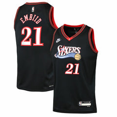 Joel Embiid Philadelphia 76ers Youth Swingman Jersey Classic Edition Black - Nike outlet