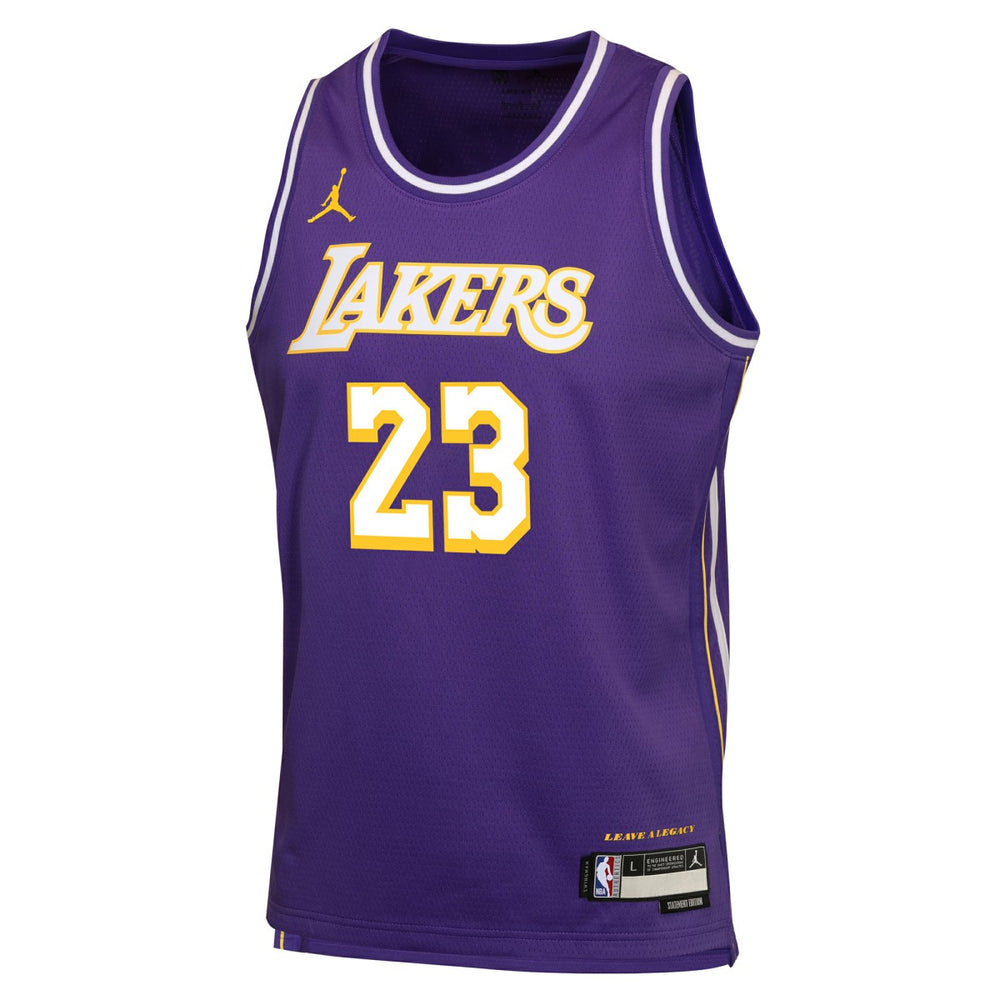 LeBron James Los Angeles Lakers Jordan Brand Youth Swingman Jersey Statement Edition Purple