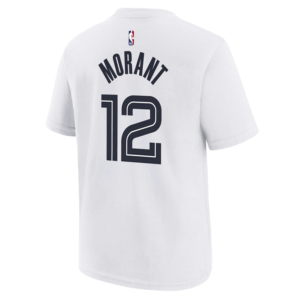 Ja Morant Memphis Grizzlies Youth 2025/26 City Edition Name & Number T-Shirt White - Nike