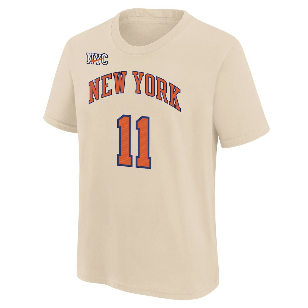 Jalen Brunson New York Knicks Youth 2025/26 City Edition Name & Number T-Shirt Cream - Nike