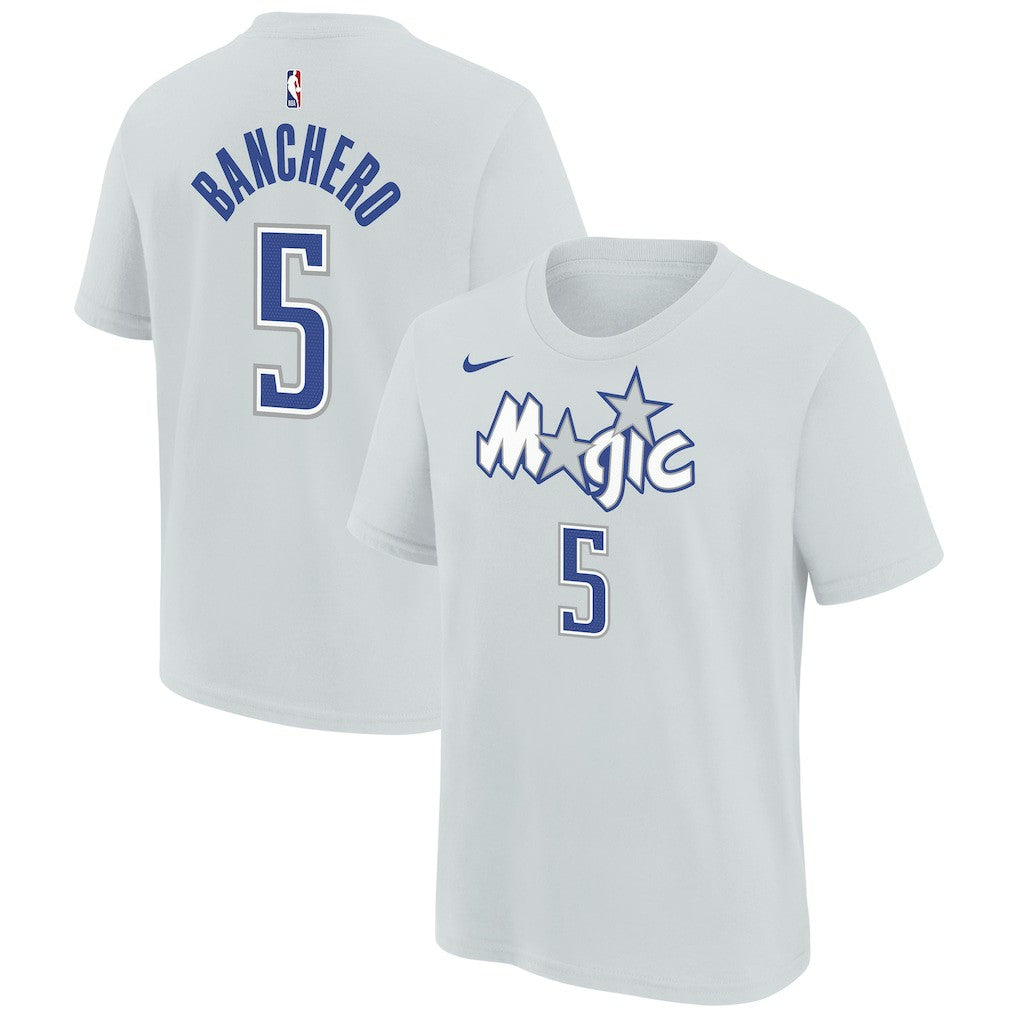 Paolo Banchero Orlando Magic Youth 2025/26 City Edition Name & Number T-Shirt Silver - Nike