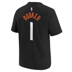 Devin Booker Phoenix Suns Youth 2025/26 City Edition Name & Number T-Shirt Black - Nike