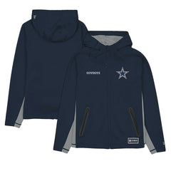 Dallas Cowboys New Era Combine Authentic Raglan Scuba Full-Zip Hoodie - Navy Hoodies