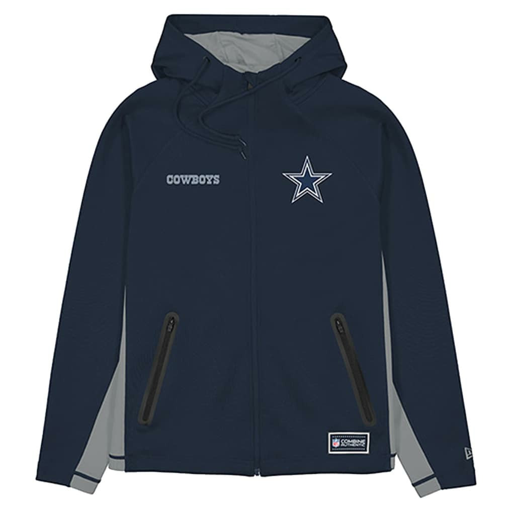 Dallas Cowboys New Era Combine Authentic Raglan Scuba Full-Zip Hoodie - Navy Hoodies