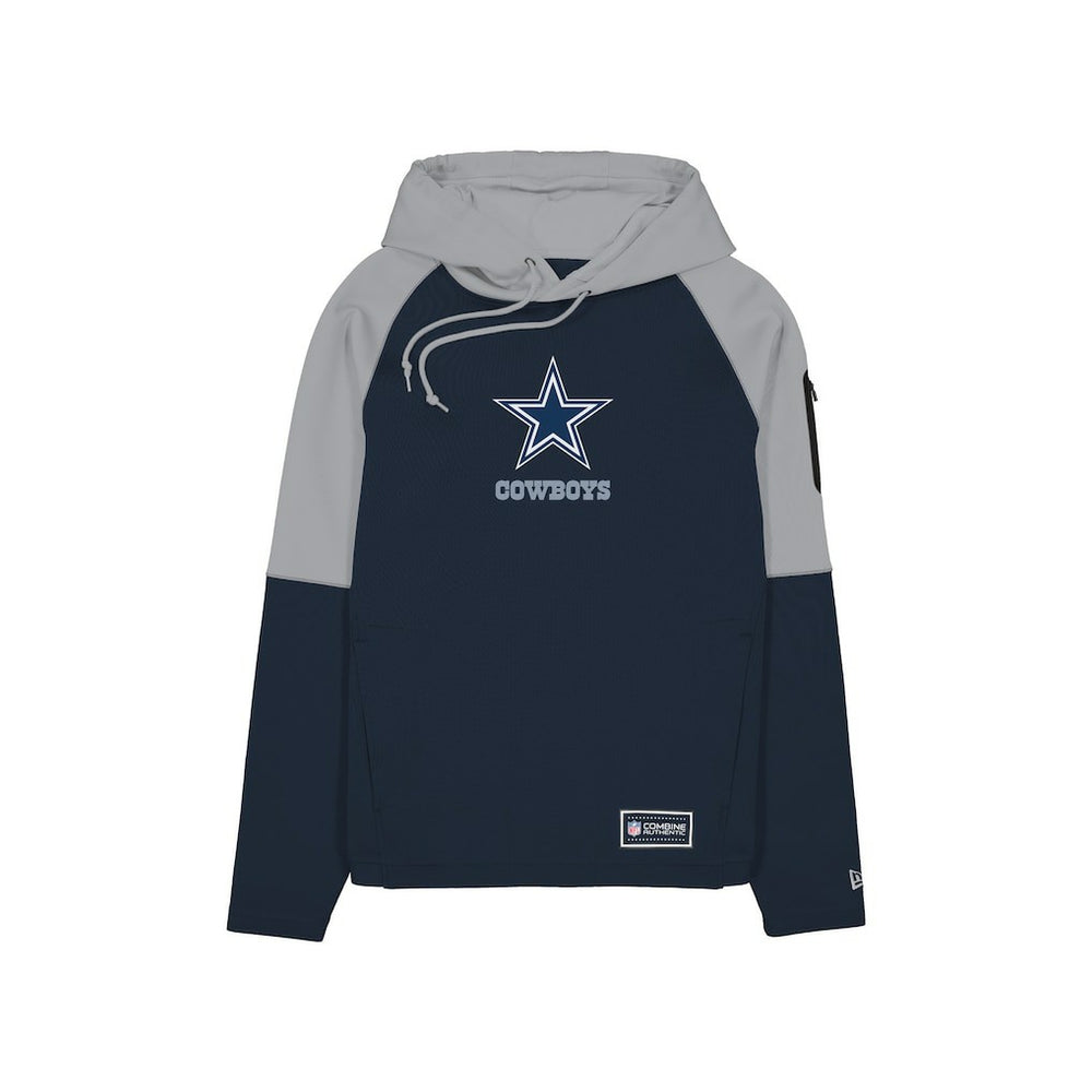 Dallas Cowboys New Era Combine Authentic Color Block Raglan Pullover Hoodie - Navy Hoodies