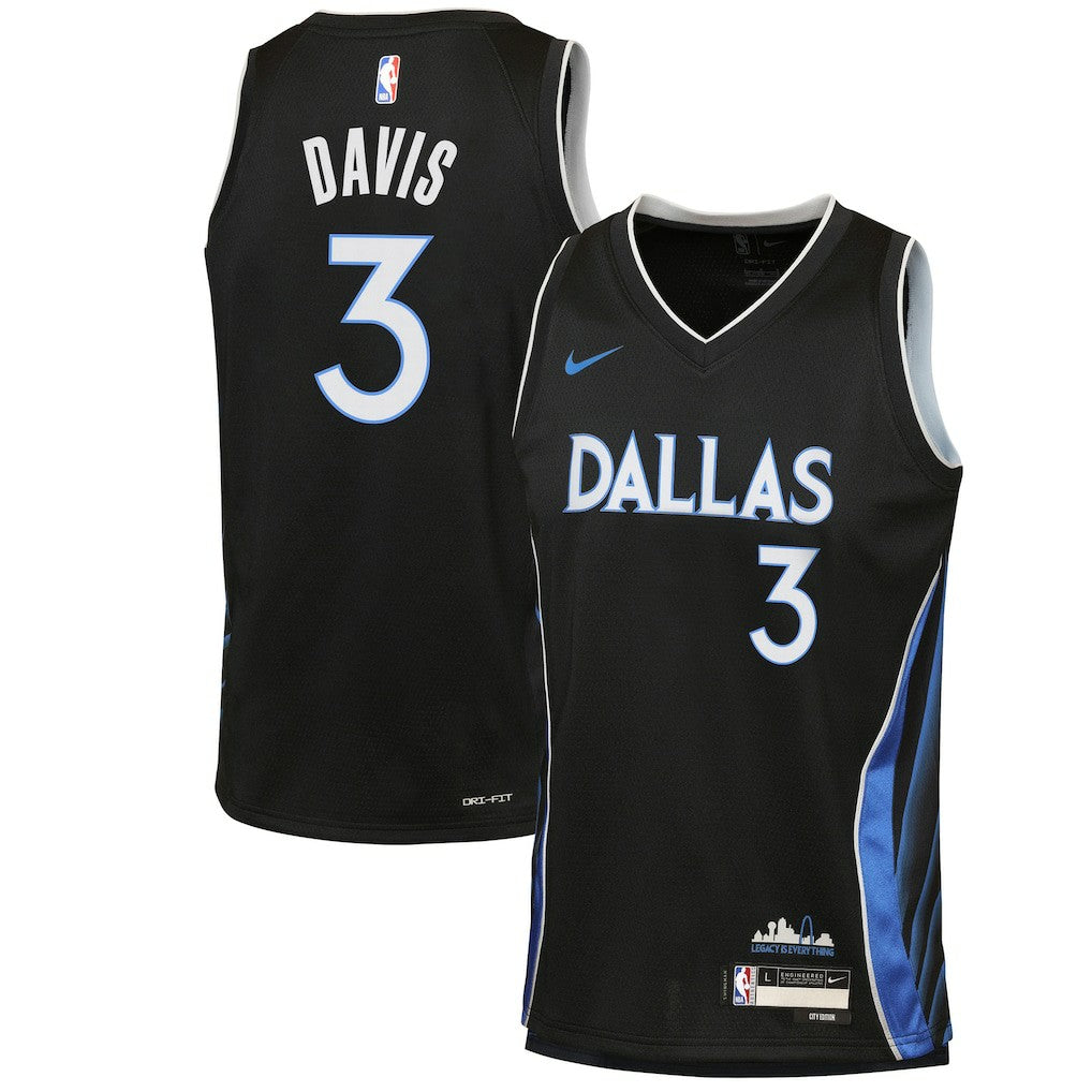Anthony Davis Dallas Mavericks Youth 2025/26 City Edition Swingman Jersey Black - Nike