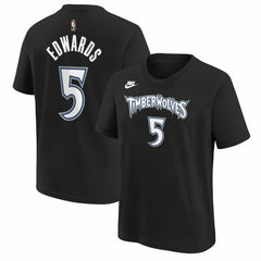 Anthony Edwards Minnesota Timberwolves Youth Name & Number T-Shirt Classic Edition Black - Nike