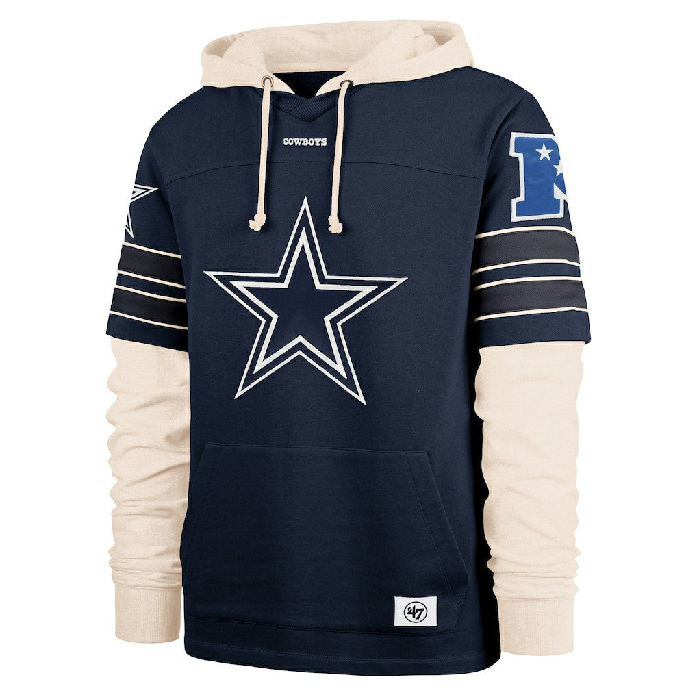 Dallas Cowboys '47 Split Zone Cornerback Duo Hoodie - Navy Hoodies