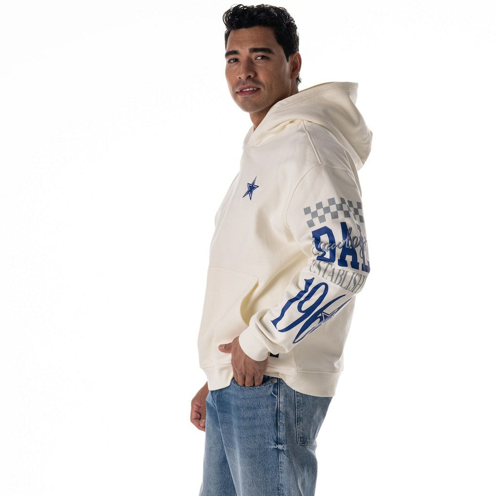 Dallas Cowboys The Wild Collective Unisex Stacked Graphic Sleeve Fleece Hoodie - White Hoodies