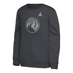 Minnesota Timberwolves Jordan Brand Youth Courtside Statement Edition Sweatshirt Gray