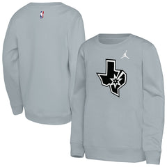 San Antonio Spurs Jordan Brand Youth Courtside Statement Edition Sweatshirt Silver outlet