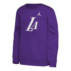 Los Angeles Lakers Jordan Brand Youth Courtside Statement Edition Sweatshirt Purple outlet