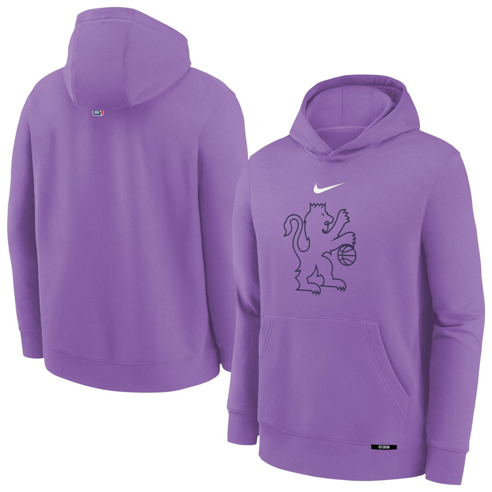Sacramento Kings Youth 2025/26 City Edition Club Fleece Pullover Hoodie Purple - Nike