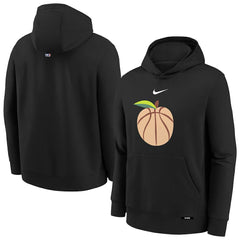 Atlanta Hawks Youth 2025/26 City Edition Club Fleece Pullover Hoodie Black - Nike